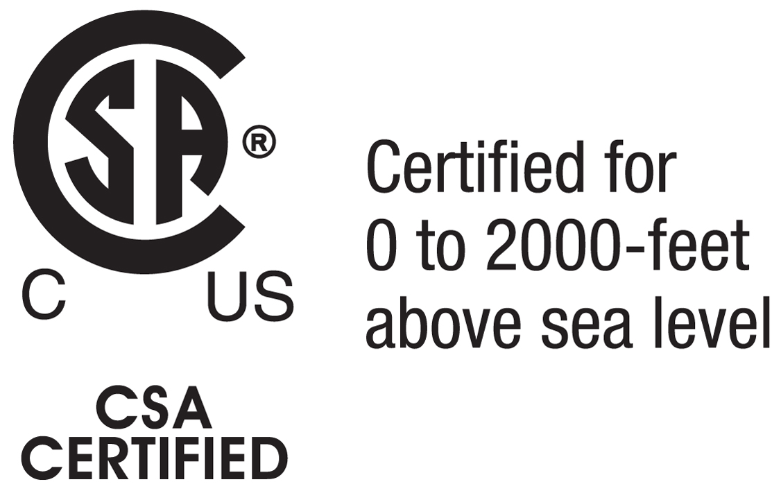CSA Certified - Sea Level