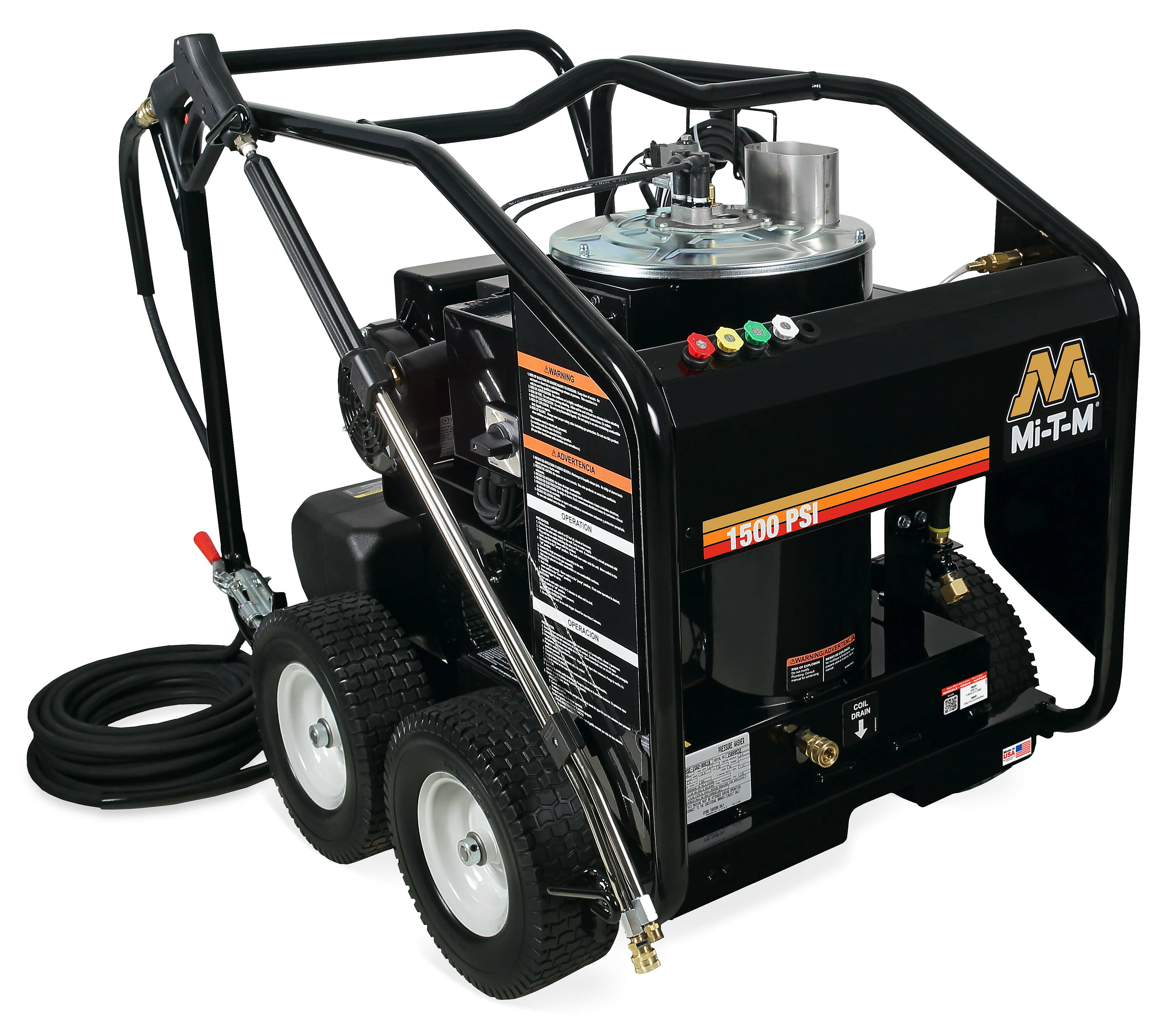 Mi-T-M Hot Water Pressure Washer 1500 psi GH-1502-LM10 LP Fire Burned 1.8  gpm