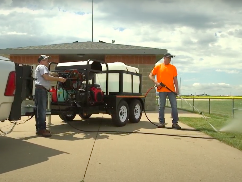 dual axle pressure washer trailer