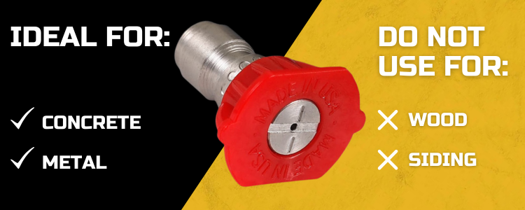 red pressure washer nozzle