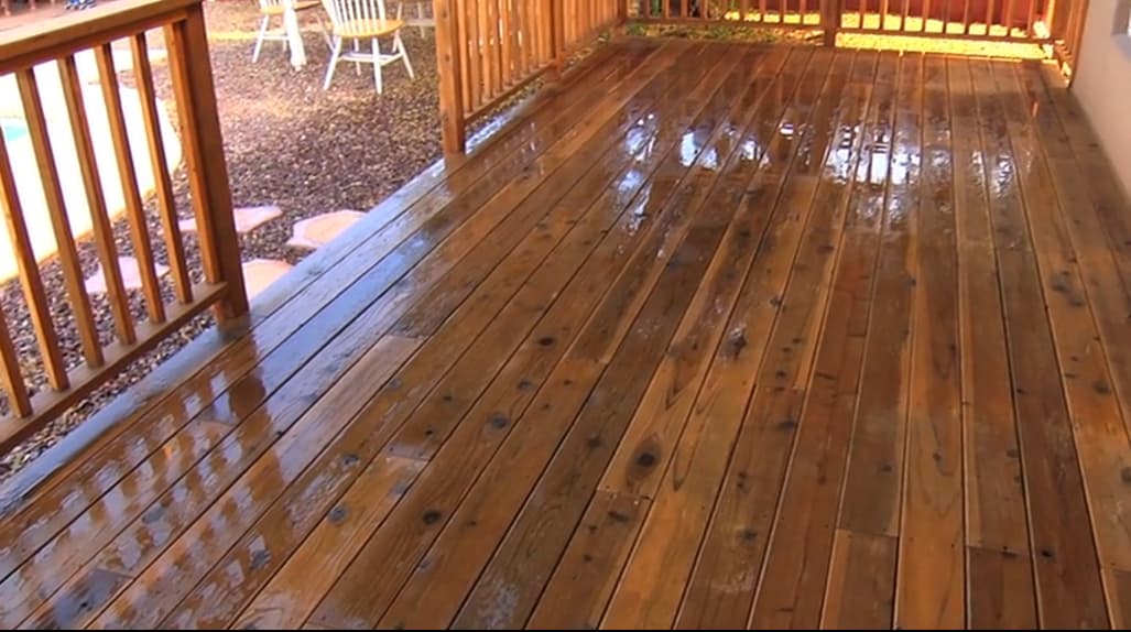 Once the entire deck has been cleaned, allow the surface to dry for at least 24 hours.