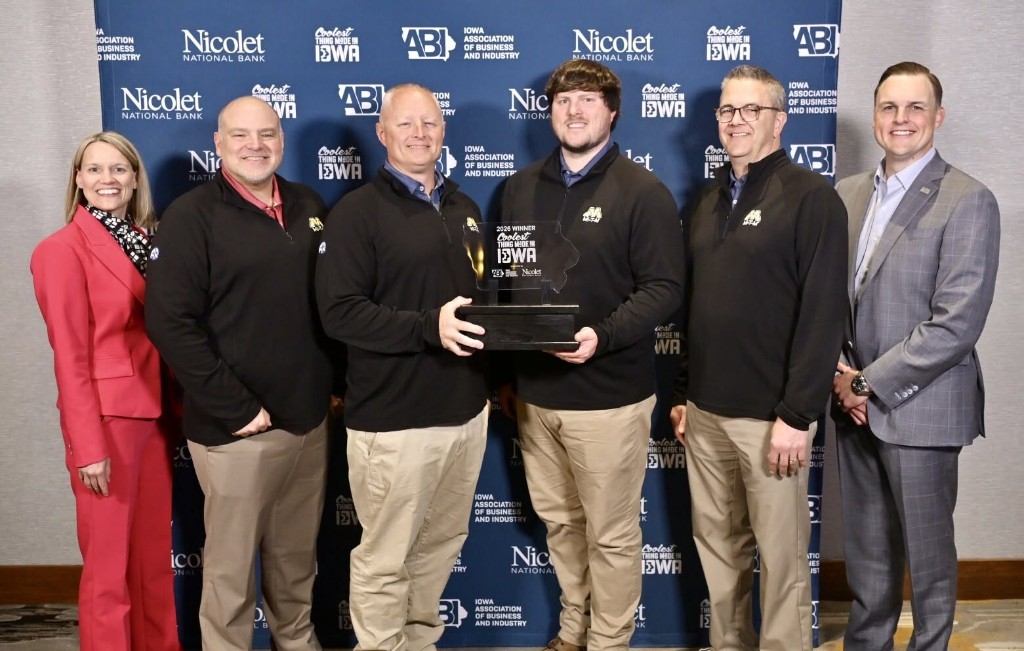 Mi-T-M team accepting the Coolest Thing Made in Iowa award