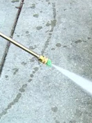 sweeping with green nozzle